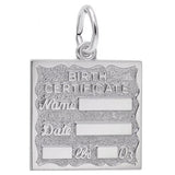 Sterling Silver Birth Certificate Charm