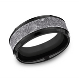 Black Titanium And Grey Tantalum Splatter 8mm Wedding Band