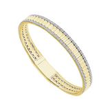 Titanium And 14K Yellow Gold Natural Diamonds Bangle Bracelet