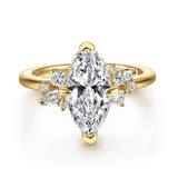 14K Yellow Gold 'Cicely' Organic Marquise Natural Diamonds Engagement Ring