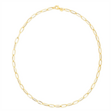 14K Yellow Gold 18 Inches 5mm Semi-Solid Hexagon Link Chain