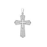 10K White Gold CZ Cross Pendant