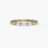 14K Yellow Gold Baguette Natural Diamonds Band