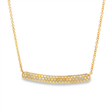 18K Yellow Gold Natural Diamonds Bar Necklace