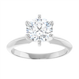 14K White Gold 6.6-7.2mm Round Center Solitaire Engagement Ring