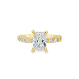 14K Yellow Gold 'Brosnan' Hidden Halo Radiant Diamond Engagement Ring