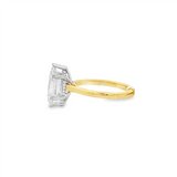 14K Yellow And White Gold Hidden Halo Marquise Diamond Engagement Ring