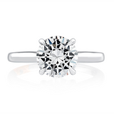 14K White And Rose Gold Solitaire Diamond Engagement Ring With Peek-A-Boo Diamonds