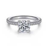 14K White Gold Serenity Hidden Halo Round Diamond Engagement Ring