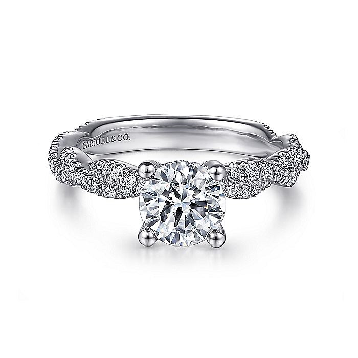 14K White Gold Nia Round Diamond Engagement Ring