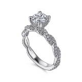 14K White Gold Nia Round Diamond Engagement Ring