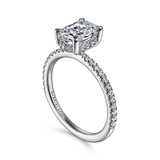 14K White Gold Hart Hidden Halo Oval Diamond Engagement Ring