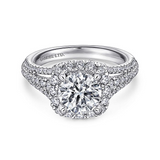 18K White Gold Gramercy Round Halo Diamond Engagement Ring