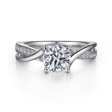 14K White Gold Aleesa Round Bypass Diamond Engagement Ring