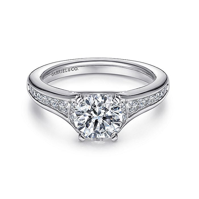 14K White Gold Dakota Classic Round Diamond Engagement Ring