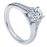 14K White Gold Dakota Classic Round Diamond Engagement Ring
