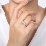 14K White Gold ‘Harbor’ Princess Cut Three Stone Diamond Engagement Ring