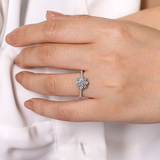 14K Rose And White Gold ‘Niccola’ Round Halo Diamond Engagement Ring