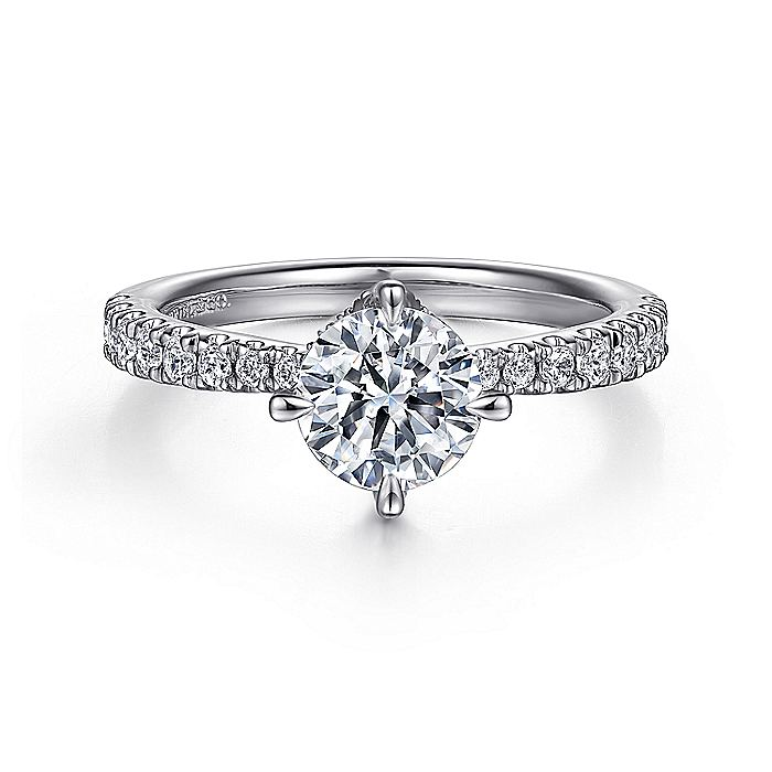 14K White Gold Ada Hidden Halo Round Diamond Engagement Ring