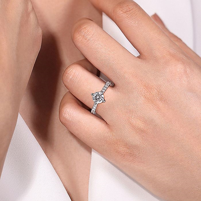 14K White Gold Ada’ Hidden Halo Engagement Ring