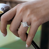 14K White Gold ‘Astor’ Starburst Diamond Engagement Ring