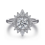 14K White Gold ‘Heidi’ Fancy Halo Diamond Engagement Ring