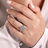 14K White Gold ‘Heidi’ Fancy Halo Diamond Engagement Ring