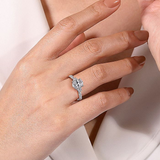 14K White Gold Isabel Three Stone Oval Diamond Engagement Ring
