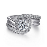 14K White Gold ‘Alzbeta’ Bypass Round Diamond Engagement Ring