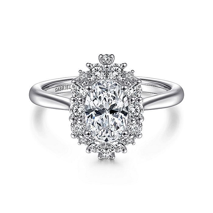 14K Yellow Gold ‘Jada’ Oval Halo Diamond Engagement Ring