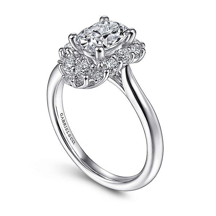 14K Yellow Gold ‘Jada’ Oval Halo Diamond Engagement Ring