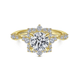 14K Yellow Gold ‘Idalia’ Fancy Halo Round Diamond Engagement Ring