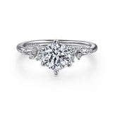 14K White Gold ‘Reena’ Round Diamond Engagement Ring