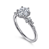 14K White Gold ‘Reena’ Round Diamond Engagement Ring