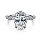 14K White Gold Hart Hidden Halo Oval Diamond Engagement Ring