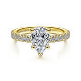 14K Yellow Gold Alina Hidden Halo Pear Diamond Engagement Ring