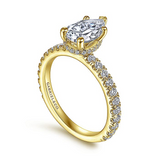 14K Yellow Gold Alina Hidden Halo Pear Diamond Engagement Ring