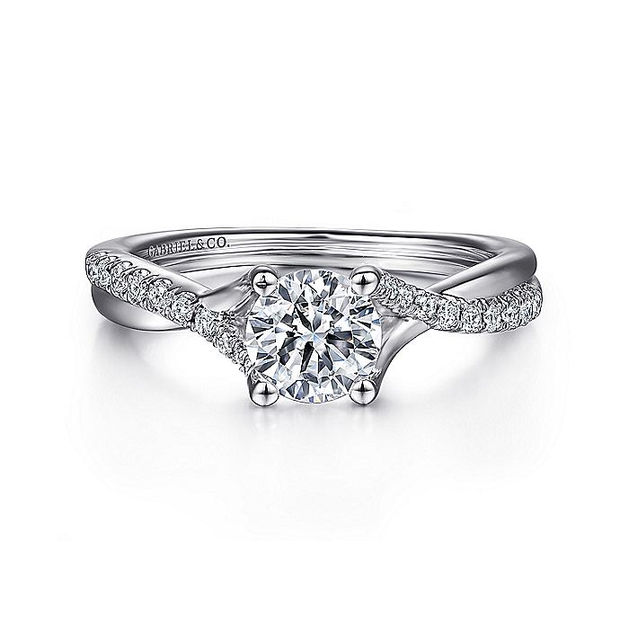 14K White Gold Leigh Intertwined Diamond Engagement Ring