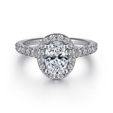 14K White Gold Lyla Halo Oval Diamond Engagement Ring