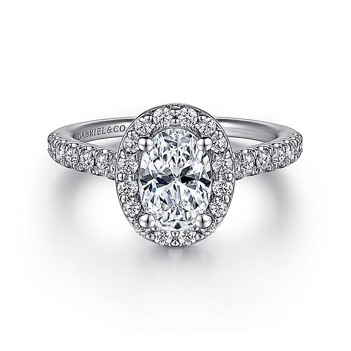14K White Gold Lyla Halo Oval Diamond Engagement Ring