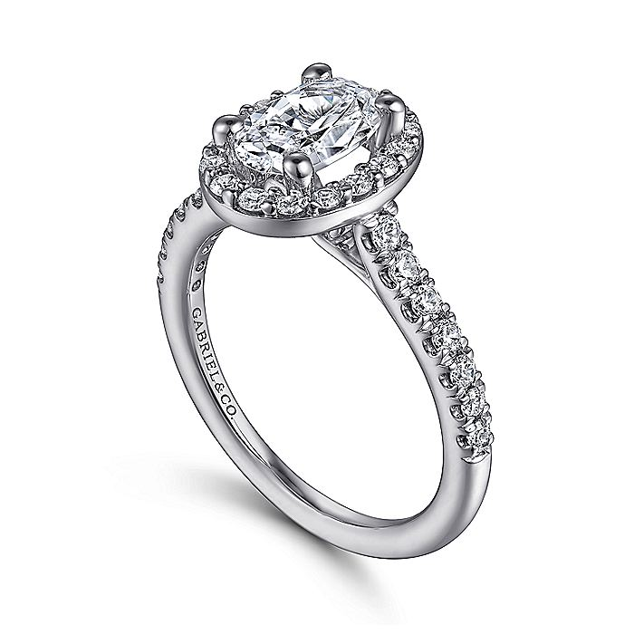 14K White Gold Lyla Halo Oval Diamond Engagement Ring