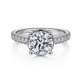 18K White Gold Camden Hidden Halo Round Diamond Engagement Ring