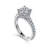18K White Gold Camden Hidden Halo Round Diamond Engagement Ring