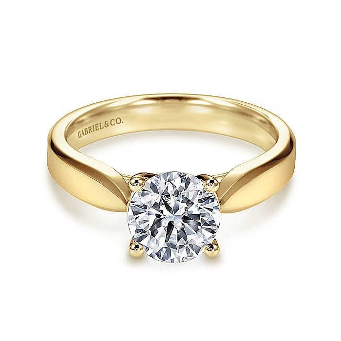 14K Yellow Gold Jamie Round Diamond Engagement Ring