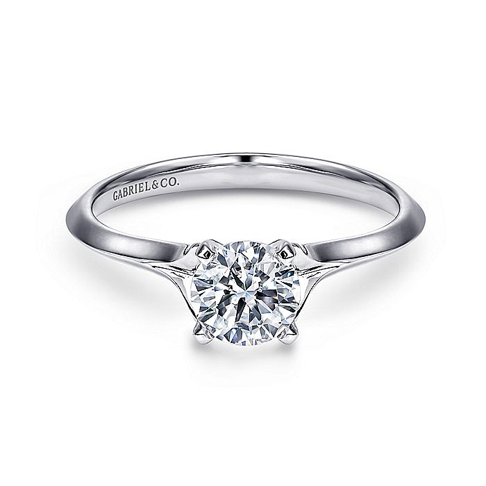 14K White Gold Ellis Round Diamond Engagement Ring