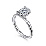 14K White Gold ‘Lark’ Oval Solitaire Engagement Ring