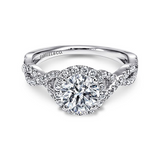 14K White Gold Marissa Round Halo Diamond Engagement Ring