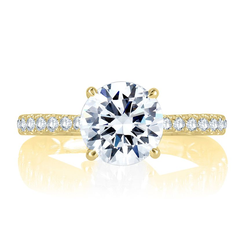 14K Yellow Gold Classic Diamond Engagement Ring