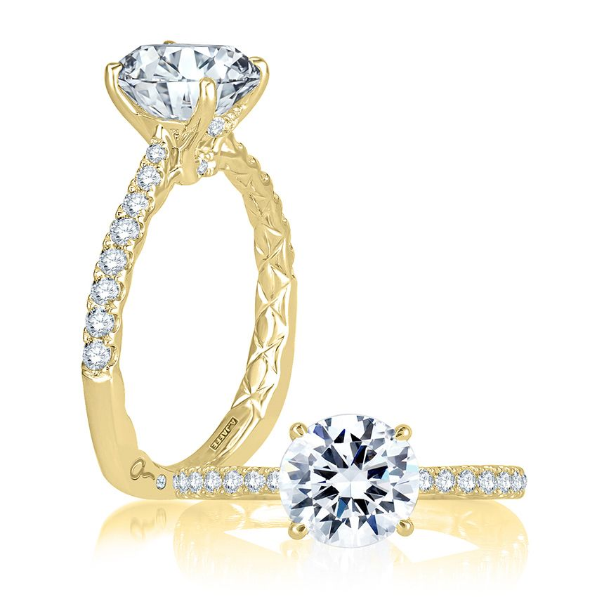 14K Yellow Gold Classic Diamond Engagement Ring