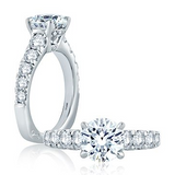 14K White Gold Classic Diamond Engagement Ring